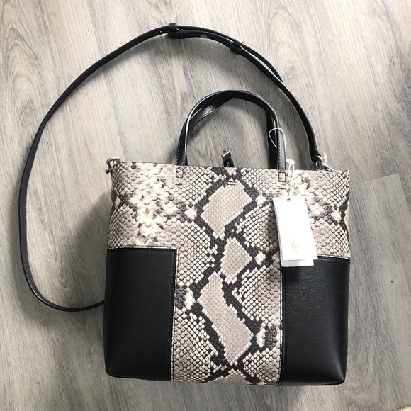 Tory Burch Block-T Mini Snake Embossed Tote - Picture 5 of 11